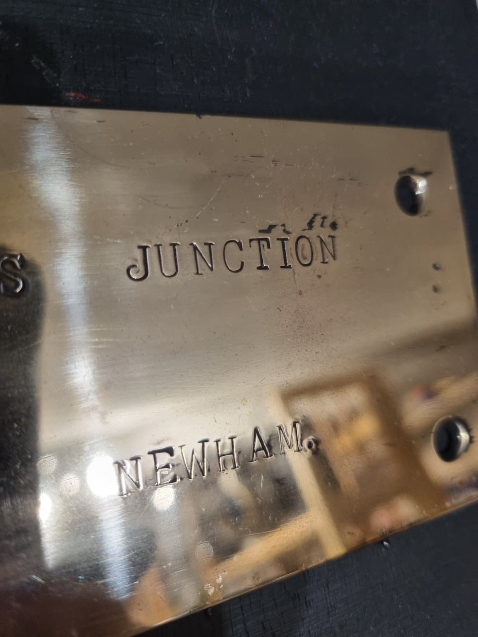 RA 7143   BRASS PLATE "PENWITHERS JUNCTION TO NEWHAM"
