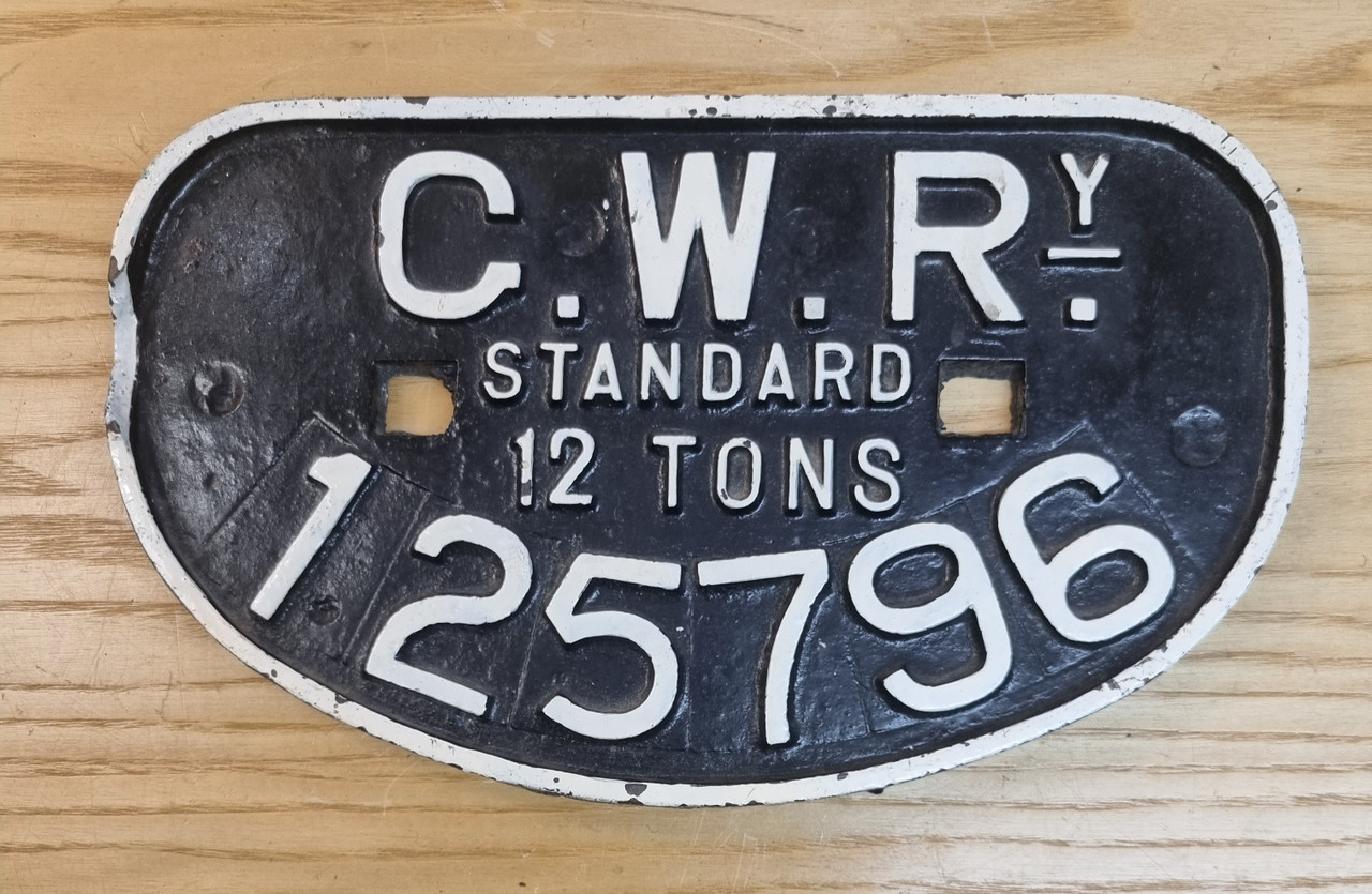RA  7272a G.W.R CAST IRON WAGON PLATE FROM A 12 TON WAGON