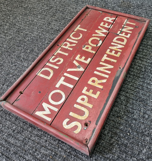 RA 6670  WOODEN HAND SIGNWRITTEN " MOTIVE POWER DEPOT" SIGN