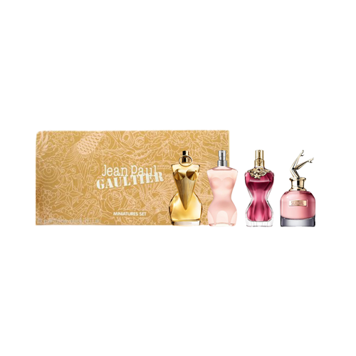 SET JPG JEAN PAUL GAULTIER 4PC FEMININE MINI COLLECTION 0.20 EDP LA BELLE+SCANDAL+CLASSIQUE+DIVINE (W) SOFT BOX COFFRET