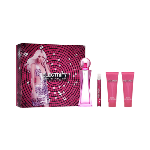 SET PH PARIS HILTON 4PC ELECTRIFY 3.4 EDP+0.34 EDP+3.0 BL+3.0 SG (W) HARD BOX