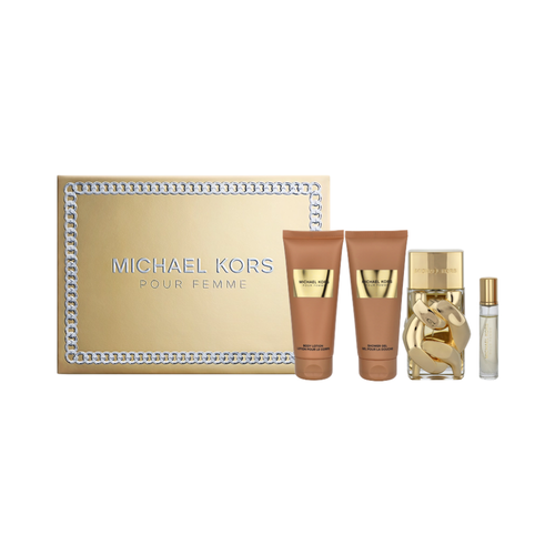 SET MK MICHAEL KORS 4PC POUR FEMME 3.4 EDP+0.30 EDP SPRAY+3.4 SG+3.4 BL (W) HARD BOX