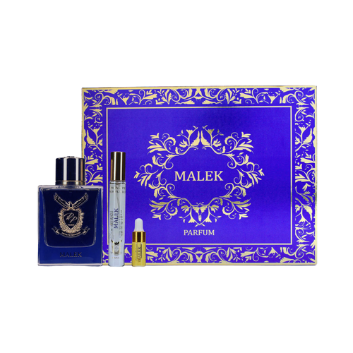 SET PP PRIVATE PERFUMER 3PC MALEK 3.3 PARFUM+0.33 PARFUM SPRAY+0.14 PERFUMED OIL (U) HARD BOX NO CELLO