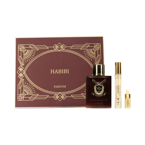 SET PP PRIVATE PERFUMER 3PC HABIBI 3.3 PARFUM+0.33 PARFUM SPRAY+0.14 PERFUMED OIL (U) HARD BOX NO CELLO
