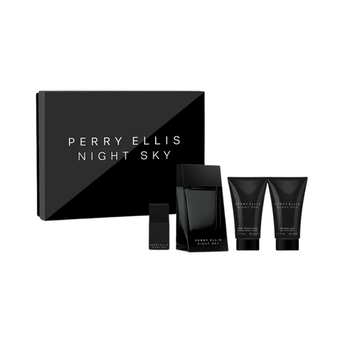 SET PE PERRY ELLIS 4PC NIGHT SKY 3.4 EDT+1.7 ASB+1.7 SG+0.25 EDT SPRAY (M) HARD BOX
