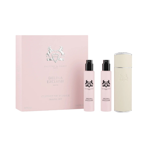 SET PDM PARFUMS DE MARLY 3PC DELINA EXCLUSIF 0.33 PARFUM SPRAY+2 REFILLS (W) SOFT BOX TRAVEL EXCLUSIVE