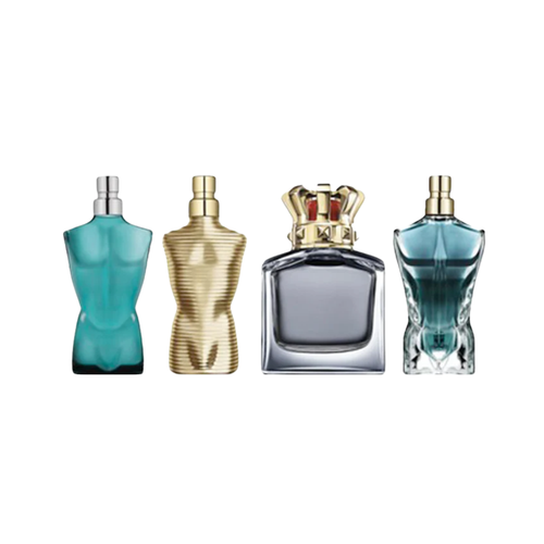 SET JPG JEAN PAUL GAULTIER 4PC MASCULINE MINI COLLECTION 0.20 LE MALE EDT+LE MALE ELIXIR PARFUM+LE BEAU EDT+SCANDAL POUR HOMME EDT (M) SOFT BOX COFFRET