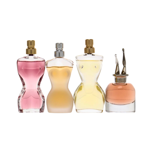 SET JPG JEAN PAUL GAULTIER 4PC FEMININE MINI COLLECTION 0.20 EDP/EDT DIVINE EDP+CLASSIQUE EDT+LA BELLE EDP+SCANDAL EDP (W) SOFT BOX COFFRET