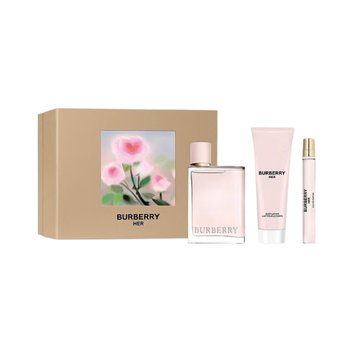 SET BURBERRY 3PC HER 3.3 EDP+2.5 BL+0.34 EDP SPRAY (W) HARD BOX