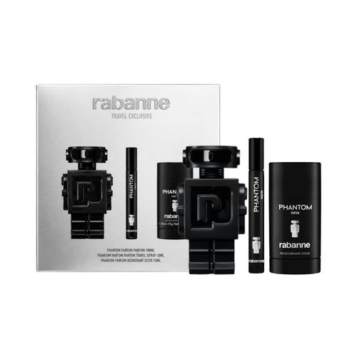 SET PR PACO RABANNE 3PC PHANTOM PARFUM 3.4 PARFUM+2.6 DEO+0.34 PARFUM SPRAY (M) SOFT BOX