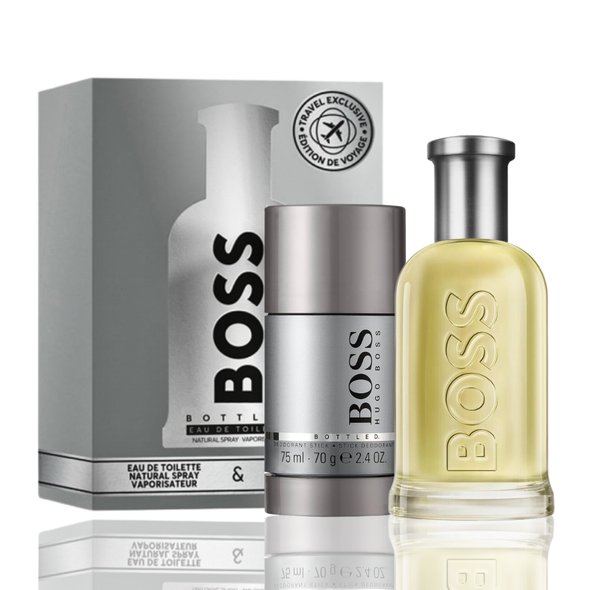 SET HB HUGO BOSS 2PC BOSS BOTTLED 3.3 EDT+2.4 DEO STICK (M) TRAVEL EDITION SOFT BOX
