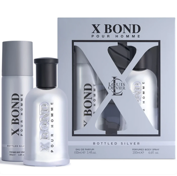 SET LO LOUIS OLIVIER 2PC X BOND SILVER 3.4 EDP+6.8 EDP (M) SOFT WINDOW BOX