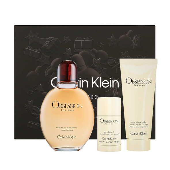 SET CK CALVIN KLEIN 3PC OBSESSION FOR MEN 4.2 EDT+3.3 ASB+2.6 DEO (M) HARD BOX