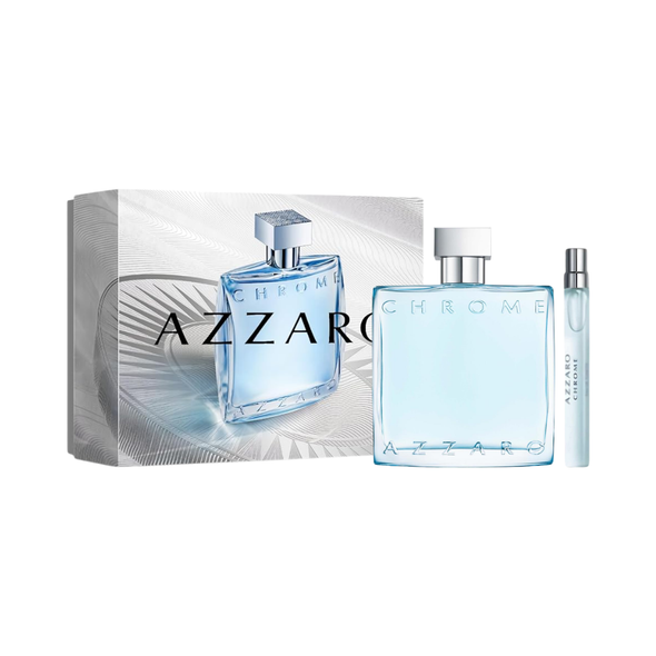 SET AZZARO 2PC CHROME 6.76 EDT+0.33 EDT SPRAY (M) HARD BOX