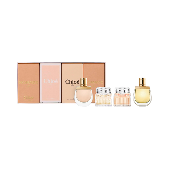 SET CHLOE 4PC LES PARFUMS COLLECTION 0.17 EDP NOMADE+CHLOE+NOMADE NUIT D'EGYPTE+LUMINEUSE (W) COFFRET