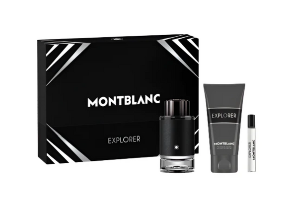 SET MB MONT BLANC 3PC EXPLORER 3.3 EDP+3.3 SG+0.25 EDP MINI (M) HARD BOX