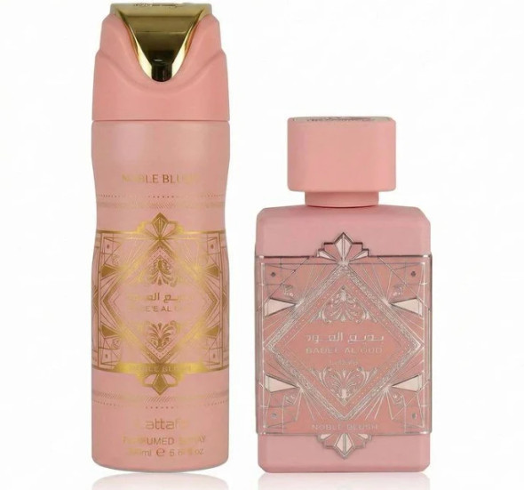 SET LATTAFA 2PC BADE'E AL OUD NOBLE BLUSH 3.4 EDP+6.7 PERFUMED SPRAY (W)