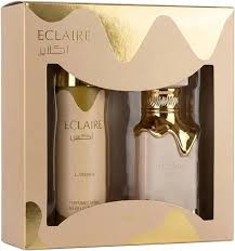 SET LATTAFA 2PC ECLAIRE 3.4 EDP+6.8 DEO SPRAY (U) SOFT WINDOW BOX