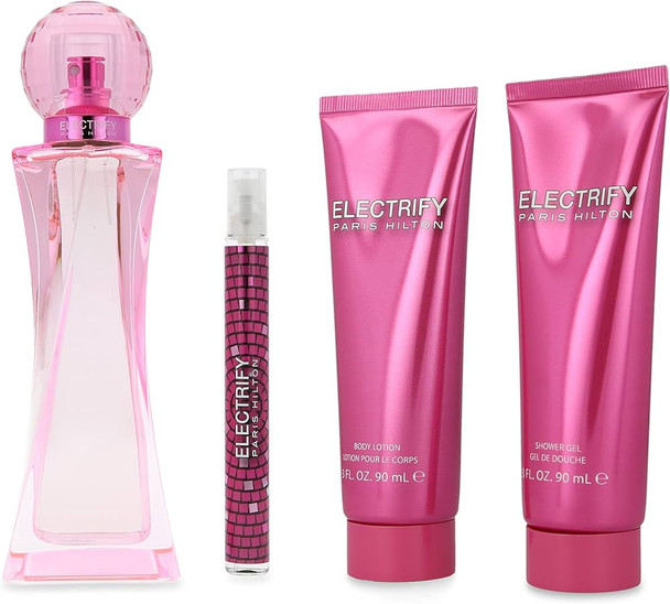 SET PH PARIS HILTON 4PC ELECTRIFY 3.4 EDP+0.34 EDP+3.0 BL+3.0 SG (W) HARD BOX