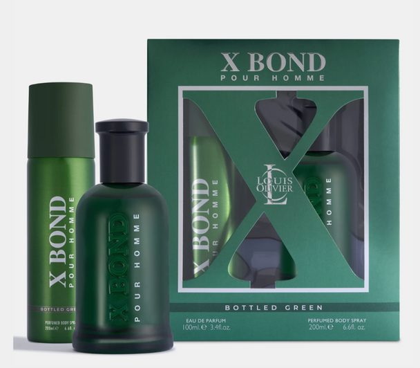 SET LO LOUIS OLIVIER 2PC X BOND GREEN 3.4 EDP+6.8 EDP (M) SOFT WINDOW BOX