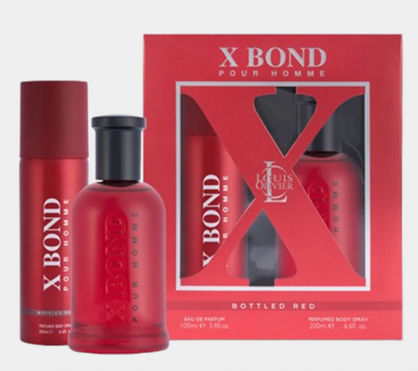 SET LO LOUIS OLIVIER 2PC X BOND RED 3.4 EDP+6.8 EDP (M) SOFT WINDOW BOX