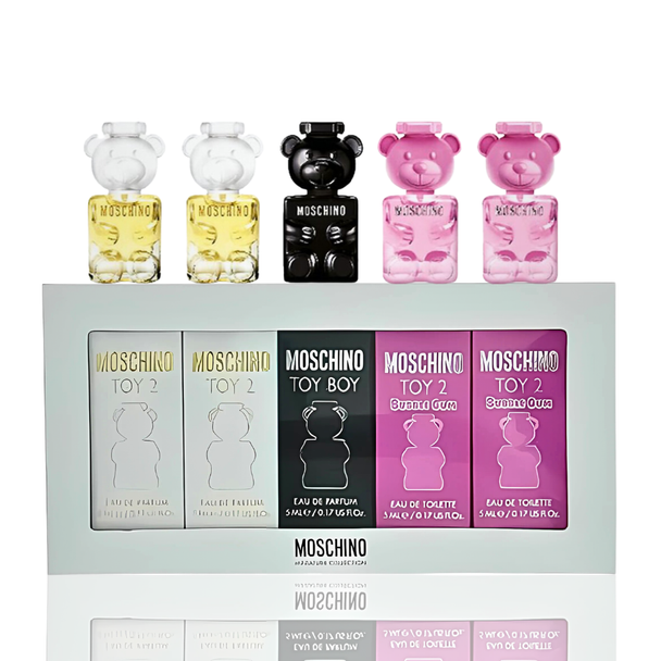 SET MOSCHINO 5PC TOY COLLECTION 0.17 EDP/EDT TOY 2 EDP (2)+TOY 2 BUBBLE GUM EDT (2)+TOY BOY EDP (U) COFFRET