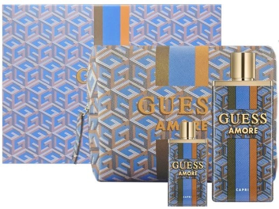 SET GUESS 3PC AMORE CAPRI 3.4 EDT+0.25 EDT MINI+POUCH (W) SOFT BOX