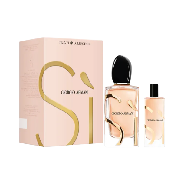 SET GA GIORGIO ARMANI 2PC SI 3.3 EDP+0.50 EDP SPRAY (W) TRAVEL COLLECTION SOFT BOX