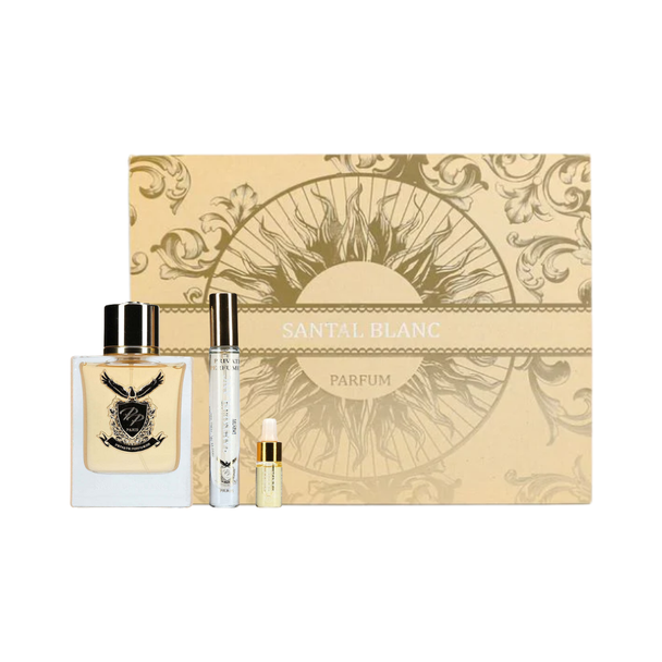 SET PP PRIVATE PERFUMER 3PC SANTAL BLANC 3.3 PARFUM+0.33 PARFUM SPRAY+0.14 PERFUMED OIL (U) HARD BOX NO CELLO