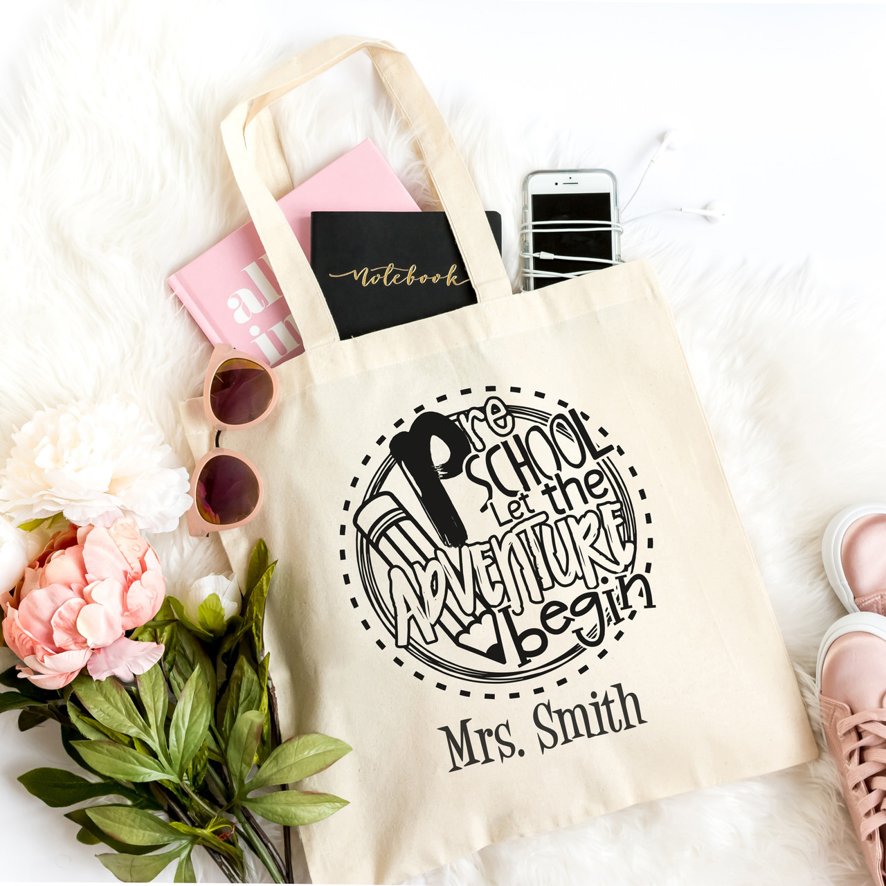 Preschool Let The Adventure Begin Teacher Tote Bag Simply Tees