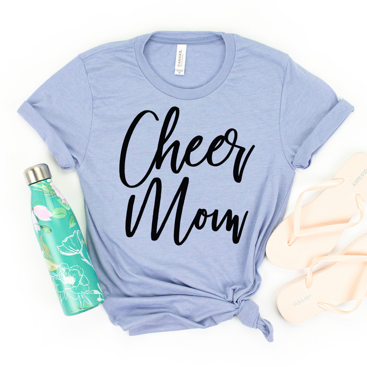 Cursive Cheer Mom Tee Black Ink - Simply Tees