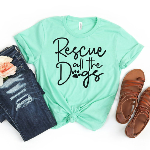 Rescue All The Dogs Tee Black Ink