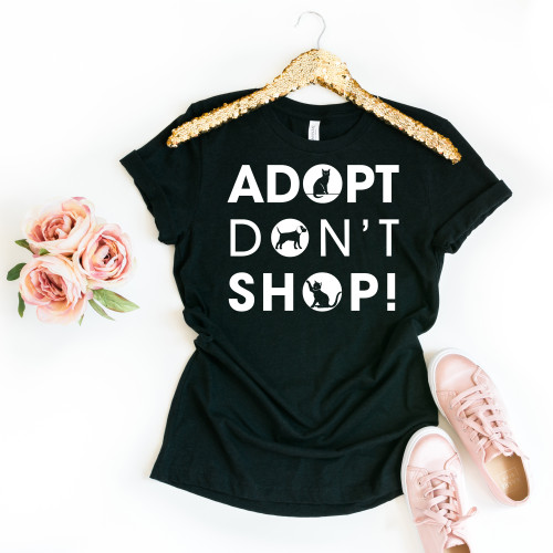 Adopt Don't Shop Tee White Ink