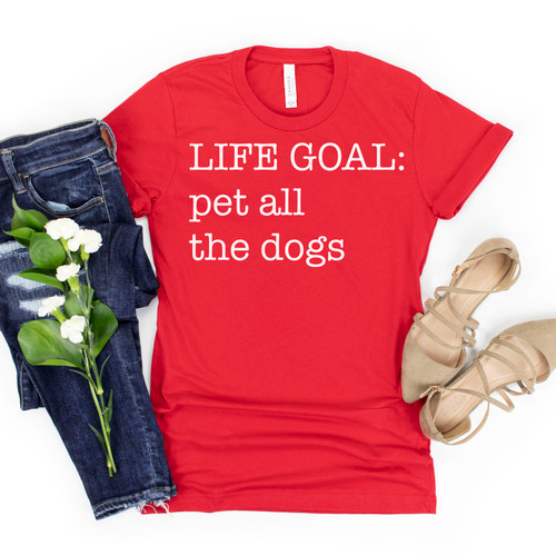 Life Goal Pet All The Dogs Tee White Ink