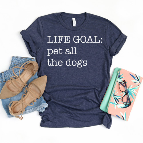 Life Goal Pet All The Dogs Tee White Ink