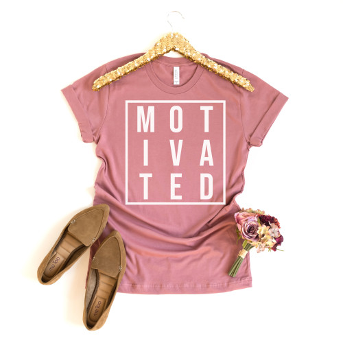 Motivated Tee White Ink