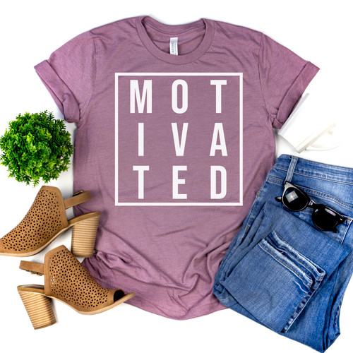 Motivated Tee White Ink