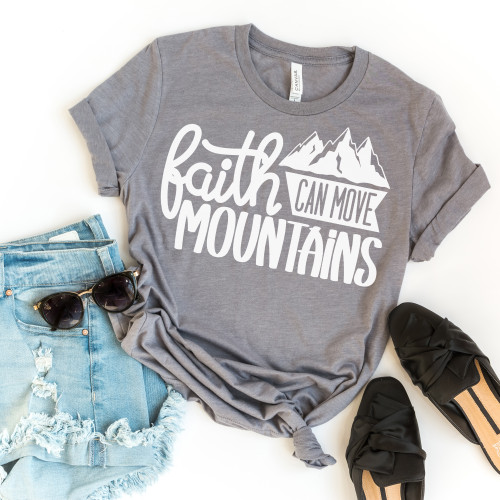 Faith Can Move Mountains Tee White Ink