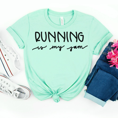 Running Is My Jam Tee Black Ink