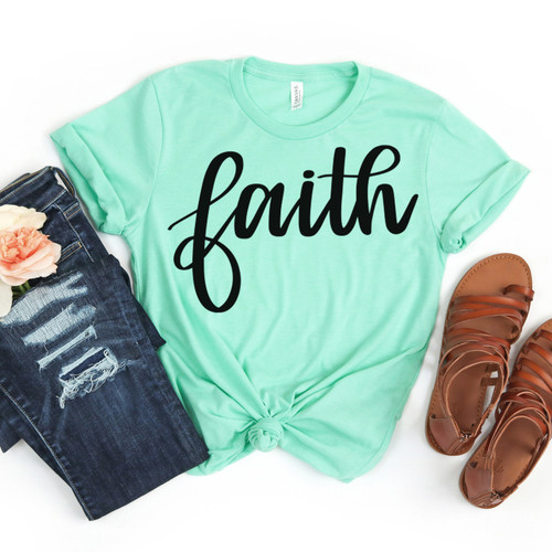 Script Faith Tee Black Ink