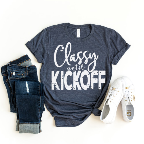 Classy Until Kickoff Tee White Ink
