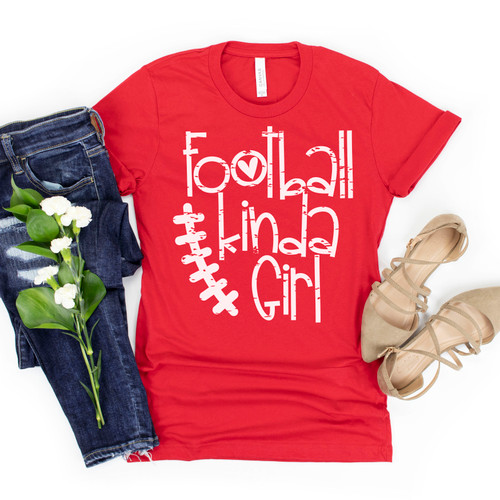 Football Kinda Girl Tee White Ink