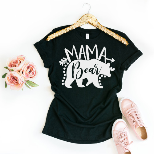 Arrow Mama Bear Tee White Ink