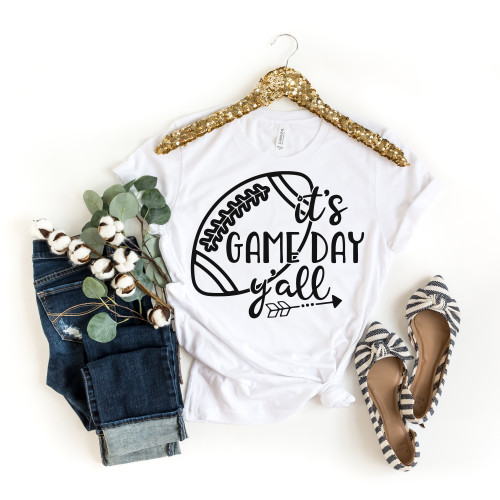 It's Game Day Y'all Football Tee Black Ink