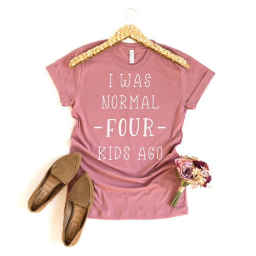 I Was Normal Four Kids Ago Tee White Ink