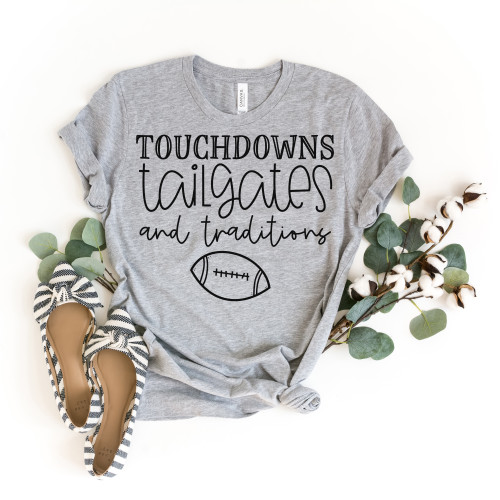 Touchdowns Tailgates and Traditions Tee Black Ink