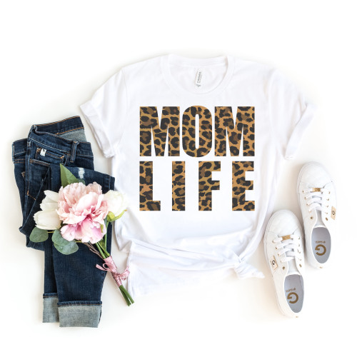 Leopard Mom Life Tee
