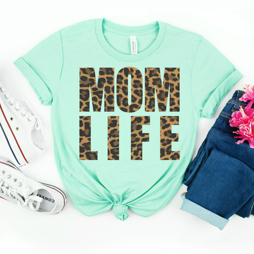 Leopard Mom Life Tee