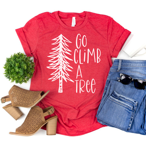 Go Climb A Tree Tee White Ink