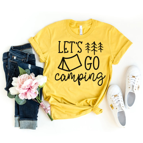 Let's Go Camping Tee Black Ink